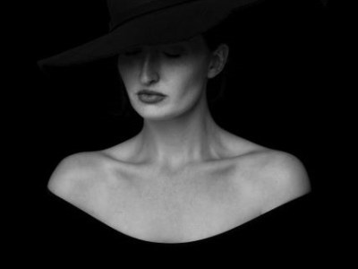 The woman with a plastic bag over her&nbsp;head.